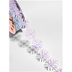 Лента декоративная, фигурная «Сверкающие снежинки» 22 мм, 9.1 м±0.5 м, с голографией