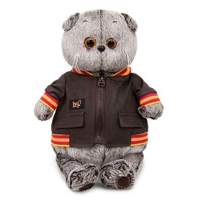 Мягкая игрушка "Кот Басик в кожаной куртке" (22 см)