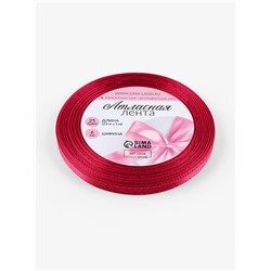 Лента атласная, с золотым люрексом, 6 мм, 23±1 м, розовая №72