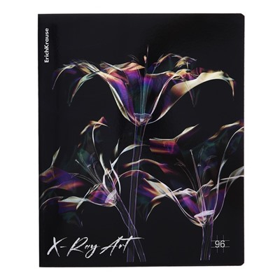 Тетрадь 96 листов в клетку ErichKrause X-Ray Art, обложка мелованный картон, голографическая ламинация, блок офсет, 100% белизна, МИКС