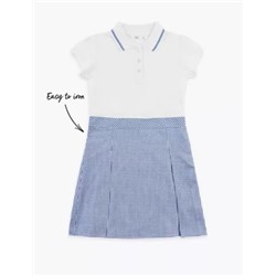 Girls' 2 in 1 Gingham Pleated School Dress (2-14 Yrs)