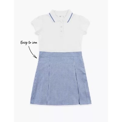 Girls' 2 in 1 Gingham Pleated School Dress (2-14 Yrs)
