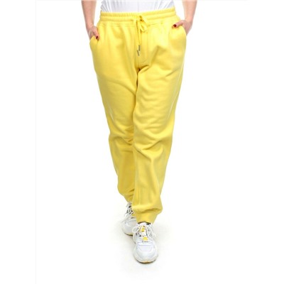 M049 YELLOW Брюки спортивные женские на флисе (100% хлопок) 7986
