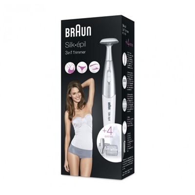 Braun Elektrischer Rasierer quot;Silk-epil Bikini Styler FG1100quot; in Weiss und Silber  Электробритва "Silk-epil Bikini Styler FG1100" в белом и серебристом