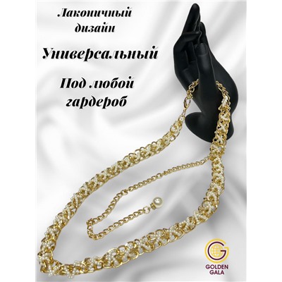 Пояс женский цепочка  с жемчугом модель 15