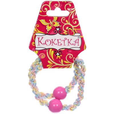 Резинки для волос 2шт "Грация", шарики, микс 6 цветов, d-5,5см