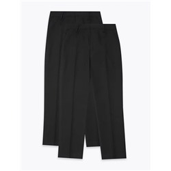 2pk Boys' Skinny Leg School Trousers (2-18 Yrs)