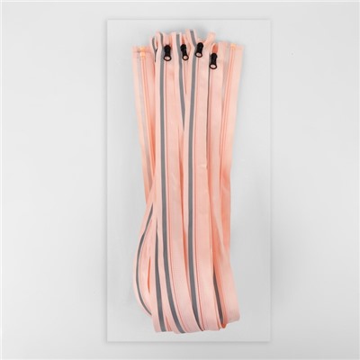 Молния «Спираль», №5, разъёмная, со светоотражающей полосой, замок автомат, 80 см, розовая