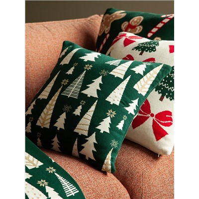 Подушка вязаная с новогодним рисунком Whitewood из коллекции New Year Essential, 45x45 см