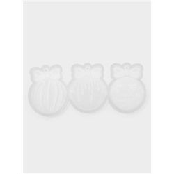 Молд для заливки новогодний «Ёлочные игрушки», 3 шт., силикон, прозрачная