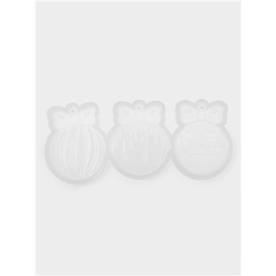 Молд для заливки новогодний «Ёлочные игрушки», 3 шт., силикон, прозрачная