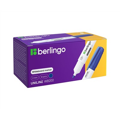 Маркер для белых досок Berlingo "Uniline WB200" синий, пулевидный, 2мм