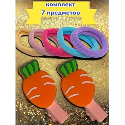 Набор детских аксессуаров для волос (Зажим уточка 2 + 5 резинки) НД 3 тип 2
