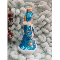 Елочная игрушка стеклянная декорированная "Снегурочка"