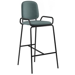 Стул барный Ror, 2 Frame, велюр, черный/зеленый