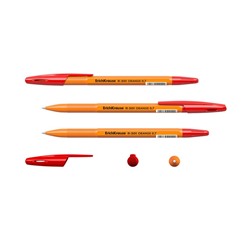 Ручка шариковая ErichKrause R-301 Orange Stick, узел 0.7 мм, чернила красные, длина линии письма 2000 метров, штрихкод на ручке