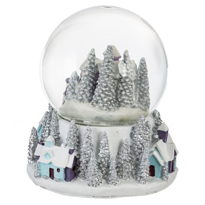 GAEM Фигур декор в стекл шаре "Снеговик/Дом" (подсв, муз, вьюга, AAAх3 н/п), D 10 см, L12 W11,5 H14 см, 2