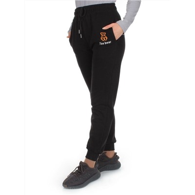 Q-01 BLACK Брюки спортивные женские (85% хлопок, 15% полиэстер)