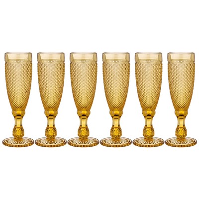 НАБОР БОКАЛОВ ДЛЯ ШАМПАНСКОГО "ГРАНАТ" ИЗ 6ШТ. СЕРИЯ "MUZA COLOR" 150МЛ. / В=20 СМ (КОР=4НАБ.)