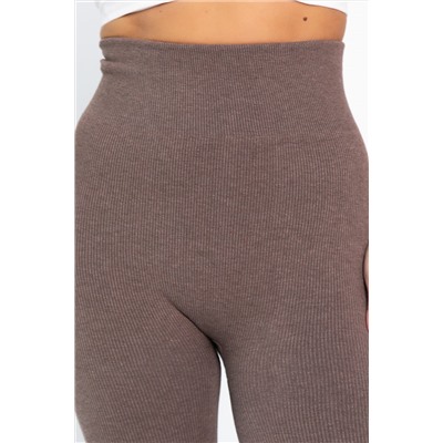 Лосины в рубчик утепленные (кофе) Б14804-7М