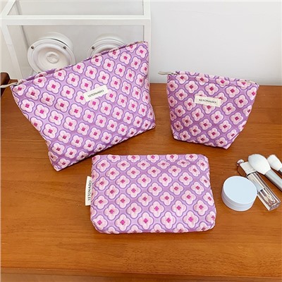 Capacious cosmetic bag, handheld fuchsia shoulder bag, fresh brand storage bag, organizer bag