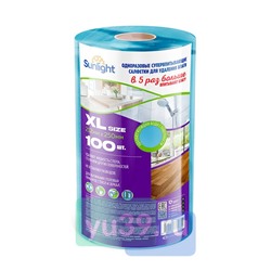 Салфетки универсальные SUNLIGHT Супервпитывающие в рулоне, 1/100 шт