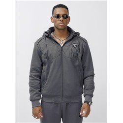 Спортивный костюм мужской зимний с начесом серого цвета 7332Sr