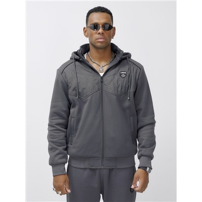 Спортивный костюм мужской зимний с начесом серого цвета 7332Sr