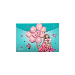 Папка-конверт на кнопке пластиковая ErichKrause Girly Day, A4