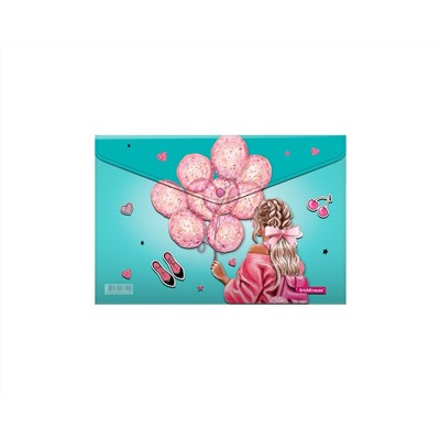 Папка-конверт на кнопке пластиковая ErichKrause Girly Day, A4