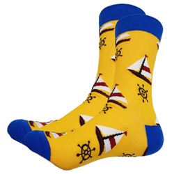 53953 Подводный мир | Носки "Под парусами", р-р 40-44 (желтый)