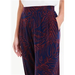 Leaf Print Harem Trousers