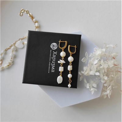 Серьги из перламутра и коралла