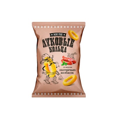 «Mini Free», луковые кольца со вкусом охотничьих колбасок, 45 г