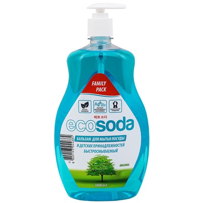 EcoSoda Бальзам для мытья посуды и детских принадлежностей 1л