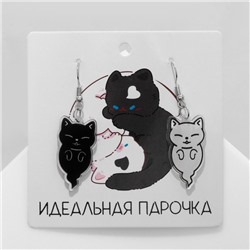 Серьги акриловые «Котики» духи, цвет чёрно-белый