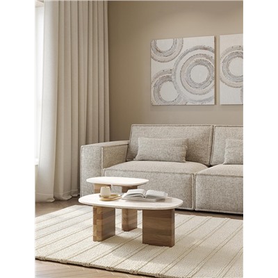 Столик приставной Torhill, 38x35 см, бежевый/мрамор