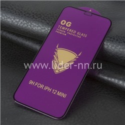 Противоударное стекло на экран для iPhone 12 mini (5.4") 3D OG/DSAILA (без упаковки) черное