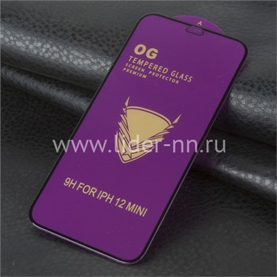 Противоударное стекло на экран для iPhone 12 mini (5.4") 3D OG/DSAILA (без упаковки) черное