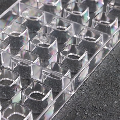 Форма для конфет и шоколада KONFINETTA «Куб», пластик, 27.5×13.5×3 см, 21 ячейка (2.5×2.5 см), прозрачная