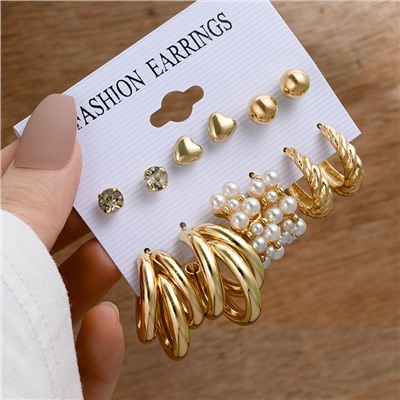 Набор сережек 6 пар (НС-012)