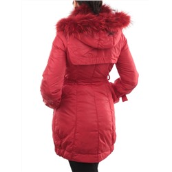 9022 RED Куртка зимняя женская (пух, натуральный мех)