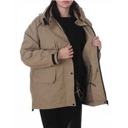 3092 BEIGE/GREEN Куртка демисезонная женская (100 гр. холлофайбер)