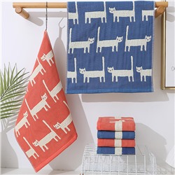 Towel Korean spotted cat four-layer cotton gauze large square towel wipe hand towel export kitchen towel factory price wholesale
