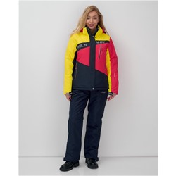 Горнолыжный костюм женский зимний темно-синего цвета 02803TS