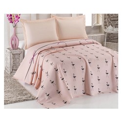 2 сп. Евро 200x235 см. Покрывало Вафельное Flamingo Pudra