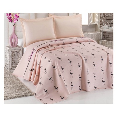 2 сп. Евро 200x235 см. Покрывало Вафельное Flamingo Pudra