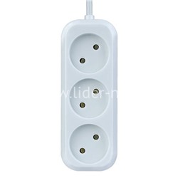 Сетевой удлинитель Perfeo "RU POWER" 5.0м 3 розетки; без заземления (белый)