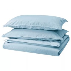 Пододеяльник и 2 наволочки, ANGSLILJA Duvet Cover and 2 Pillowcases Blue-grey, произв. IKEA