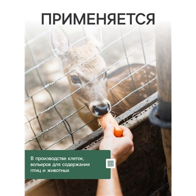 Сетка сварная с ПВХ покрытием 0,5 х 5 м, ячейка 50 х 50 мм, d=1 мм, металл, "Greengo"